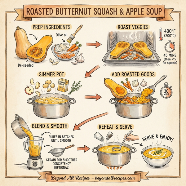 Roasted Butternut Squash and Apple Soup instructions