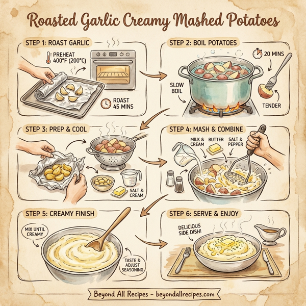 Roasted Garlic Creamy Mashed Potatoes instructions