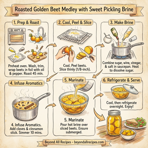 Roasted Golden Beet Medley with Sweet Pickling Brine instructions