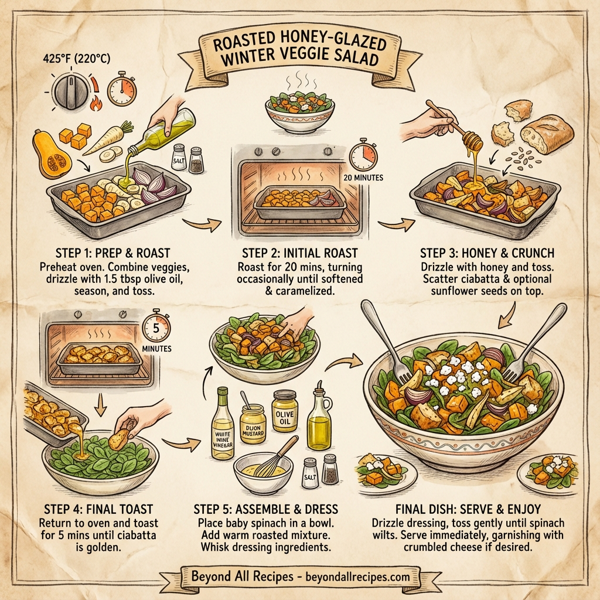 Roasted Honey-Glazed Winter Veggie Salad instructions