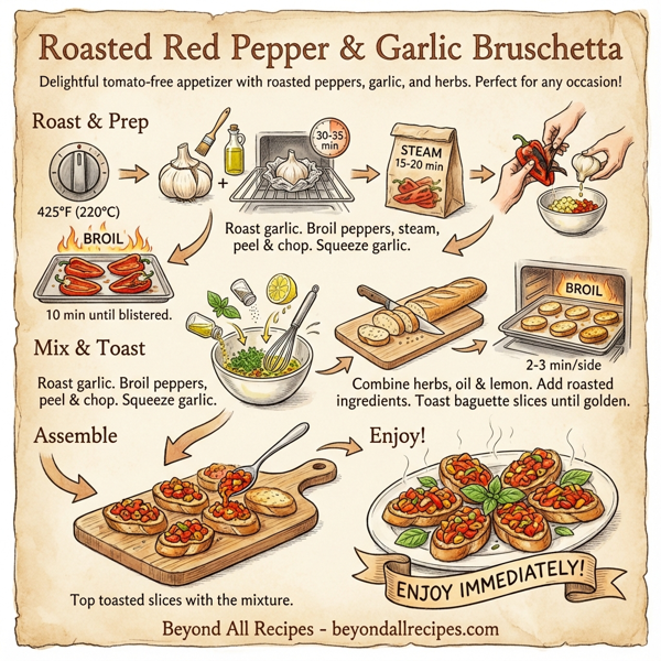 Roasted Red Pepper & Garlic Bruschetta instructions