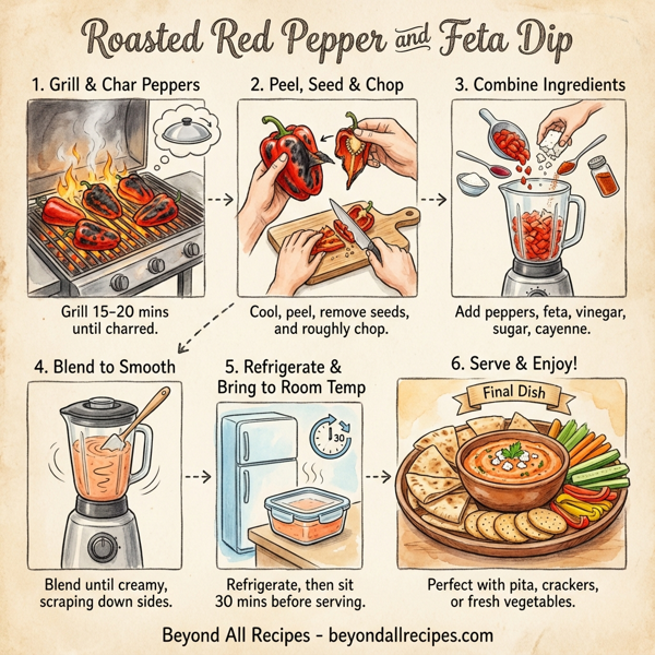 Roasted Red Pepper and Feta Dip instructions
