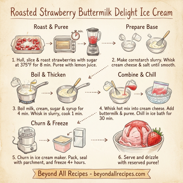Roasted Strawberry Buttermilk Delight Ice Cream instructions