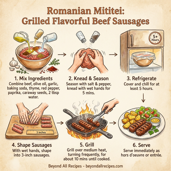 Romanian Mititei: Grilled Flavorful Beef Sausages instructions