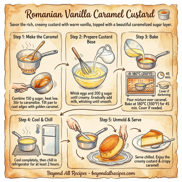 Romanian Vanilla Caramel Custard instructions
