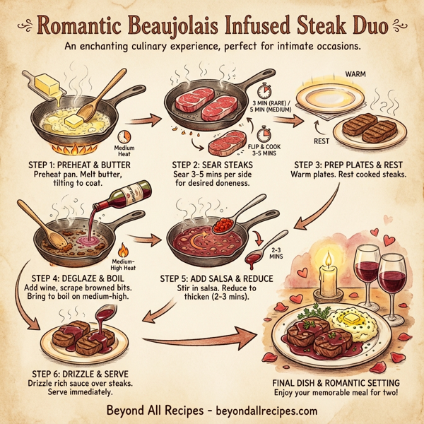Romantic Beaujolais Infused Steak Duo instructions