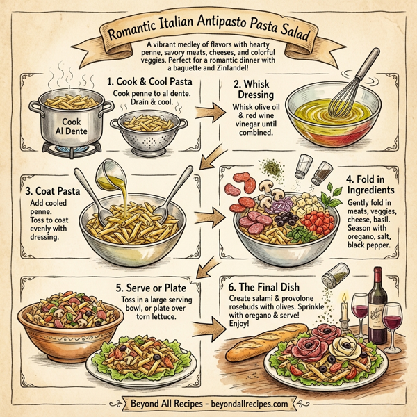 Romantic Italian Antipasto Pasta Salad instructions