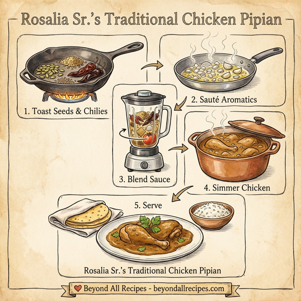 Rosalia Sr.'s Traditional Chicken Pipian with Toasted Seeds instructions
