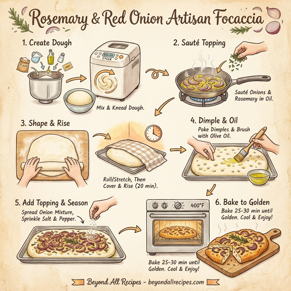Rosemary & Red Onion Artisan Focaccia instructions