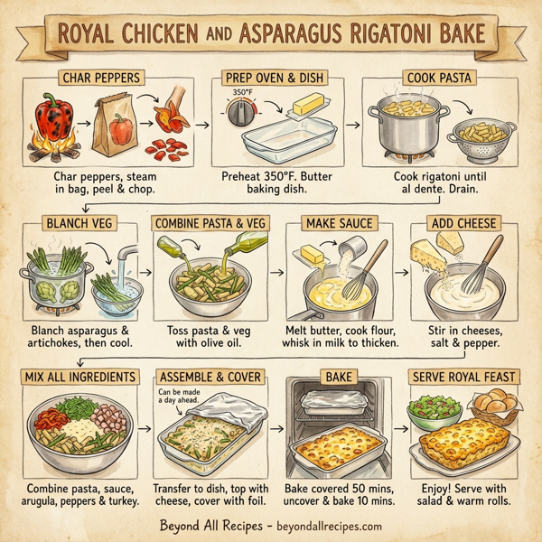 Royal Chicken and Asparagus Rigatoni Bake instructions