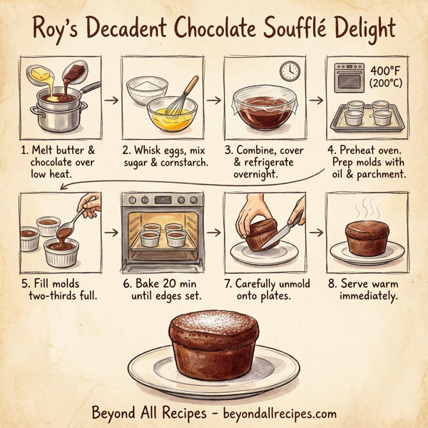 Roy's Decadent Chocolate Soufflé Delight instructions