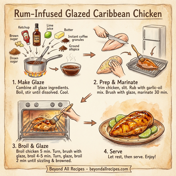 Rum-Infused Glazed Caribbean Chicken instructions