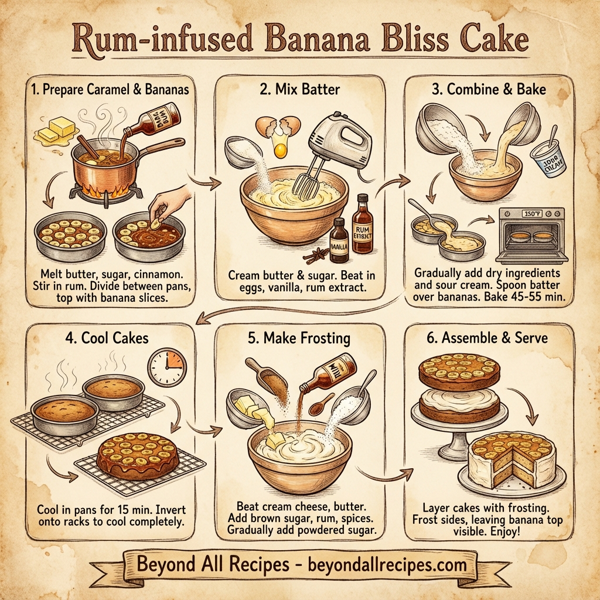 Rum-infused Banana Bliss Cake instructions
