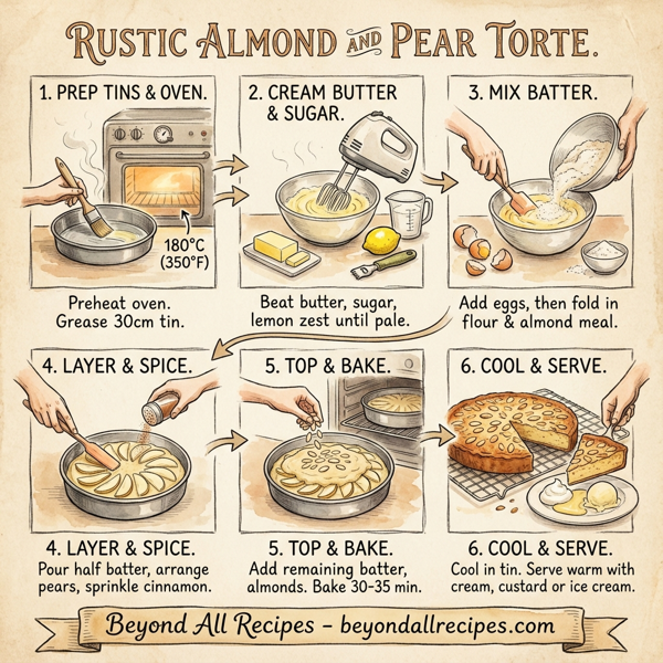 Rustic Almond and Pear Torte instructions