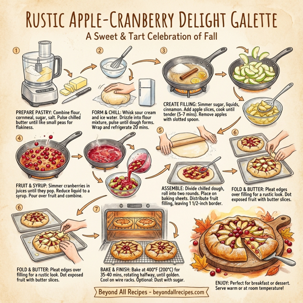 Rustic Apple-Cranberry Delight Galette instructions