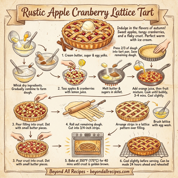 Rustic Apple Cranberry Lattice Tart instructions