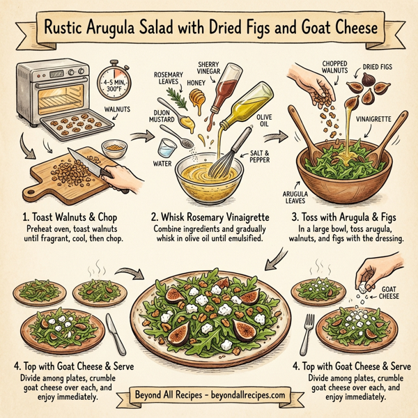Rustic Arugula Salad with Dried Figs and Goat Cheese instructions