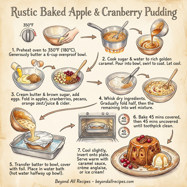 Rustic Baked Apple & Cranberry Pudding instructions