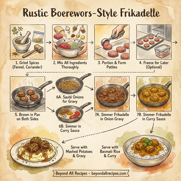 Rustic Boerewors-Style Frikadelle instructions