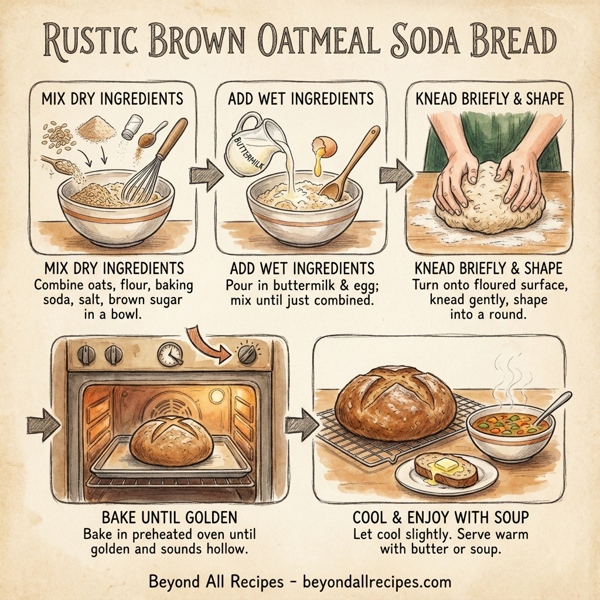 Rustic Brown Oatmeal Soda Bread instructions