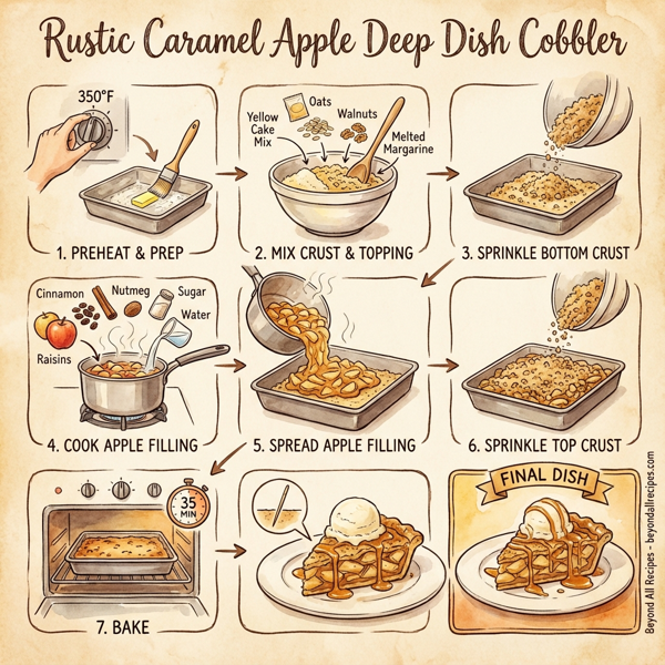 Rustic Caramel Apple Deep Dish Cobbler instructions