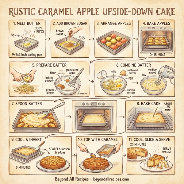 Rustic Caramel Apple Upside-Down Cake instructions