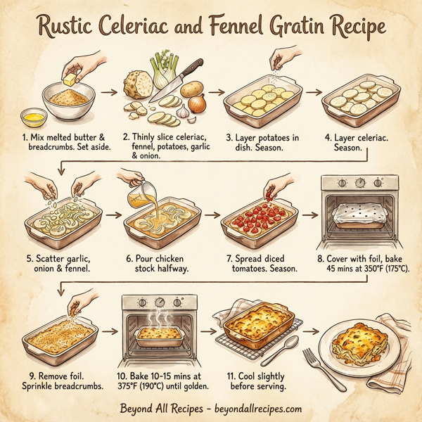 Rustic Celeriac and Fennel Gratin instructions
