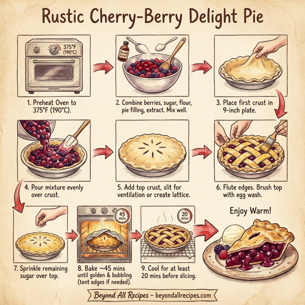 Rustic Cherry-Berry Delight Pie instructions