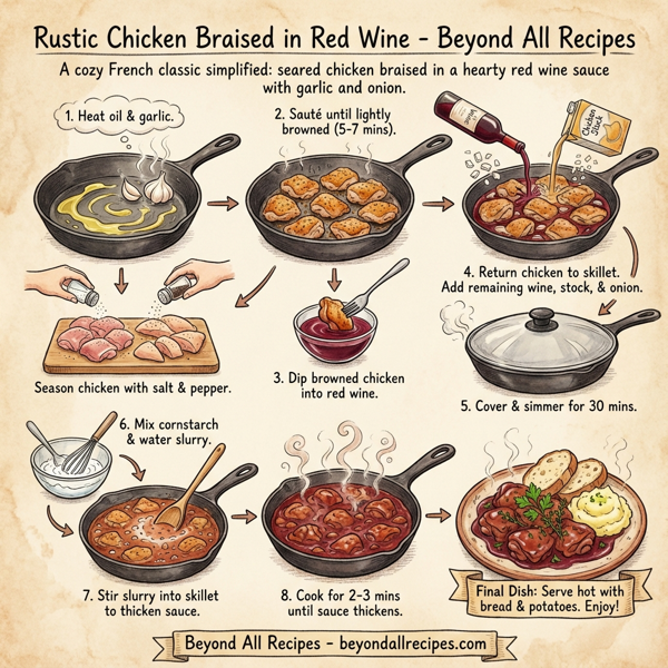 Rustic Chicken Braised in Red Wine instructions
