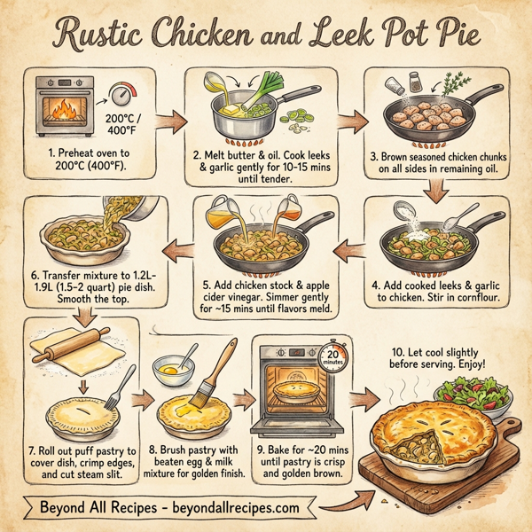 Rustic Chicken and Leek Pot Pie instructions