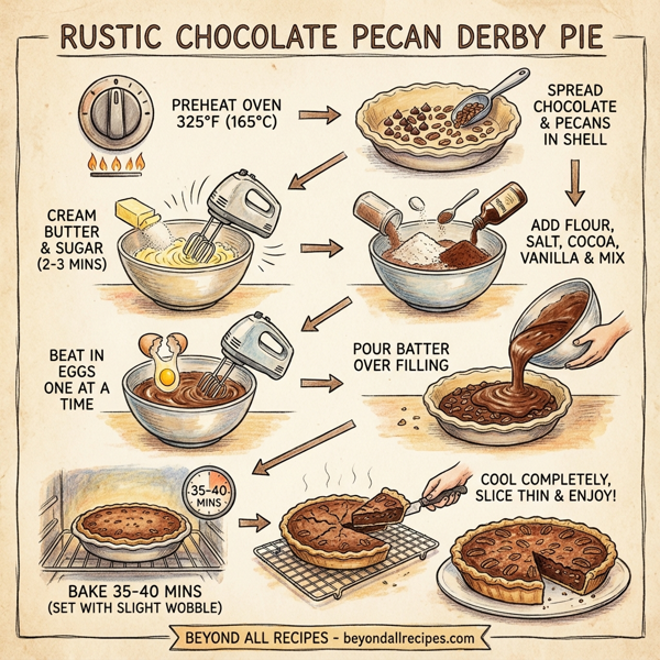 Rustic Chocolate Pecan Derby Pie instructions