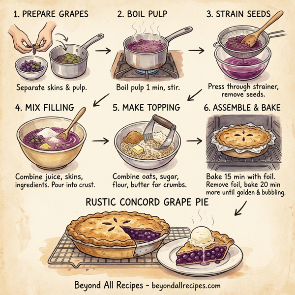 Rustic Concord Grape Pie instructions