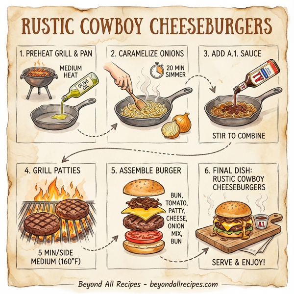 Rustic Cowboy Cheeseburgers instructions