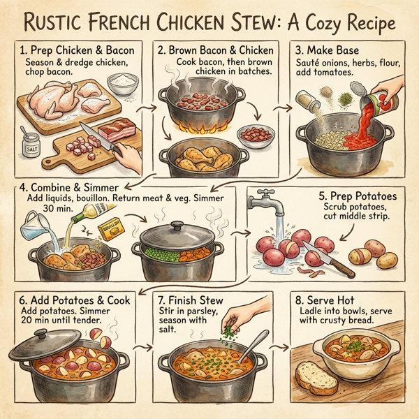 Rustic French Chicken Stew with Vegetables instructions