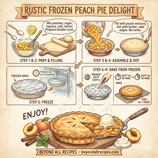 Rustic Frozen Peach Pie Delight instructions