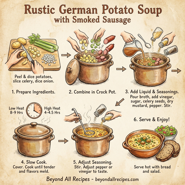 Rustic German Potato Soup with Smoked Sausage instructions