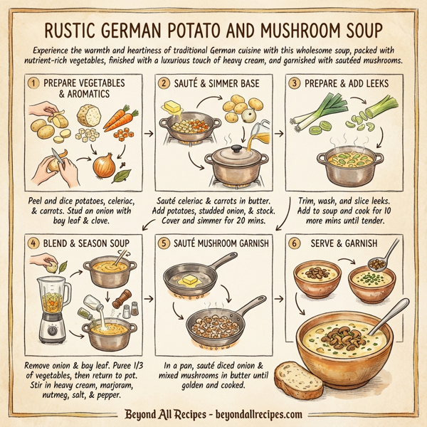Rustic German Potato and Mushroom Soup instructions