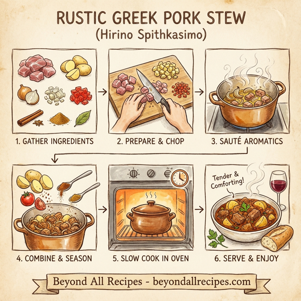 Rustic Greek Pork Stew with Cinnamon and Cumin instructions