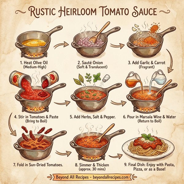 Rustic Heirloom Tomato Sauce instructions