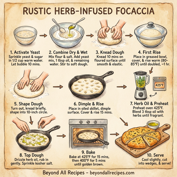 Rustic Herb-Infused Focaccia instructions