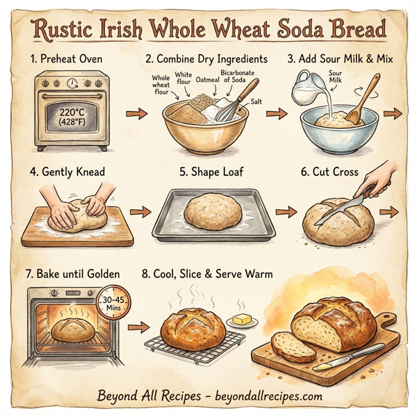 Rustic Irish Whole Wheat Soda Bread instructions