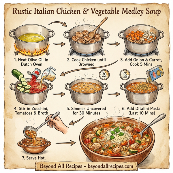 Rustic Italian Chicken & Vegetable Medley Soup instructions