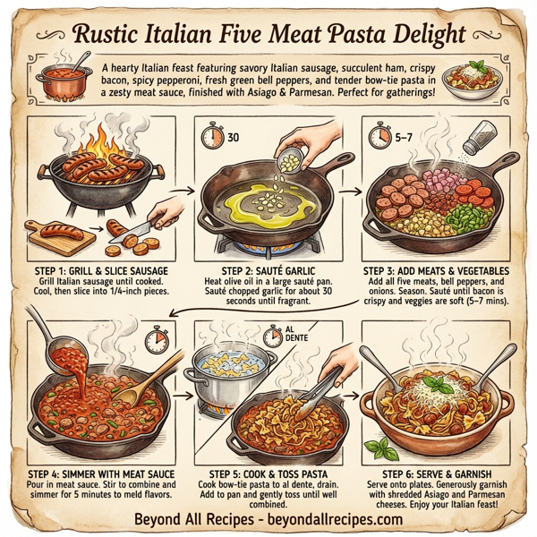 Rustic Italian Five Meat Pasta Delight instructions