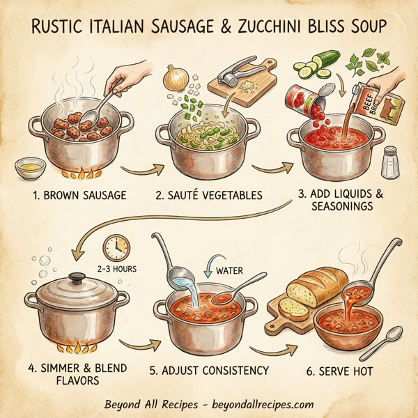 Rustic Italian Sausage & Zucchini Bliss Soup instructions