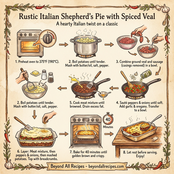 Rustic Italian Shepherd's Pie with Spiced Veal instructions