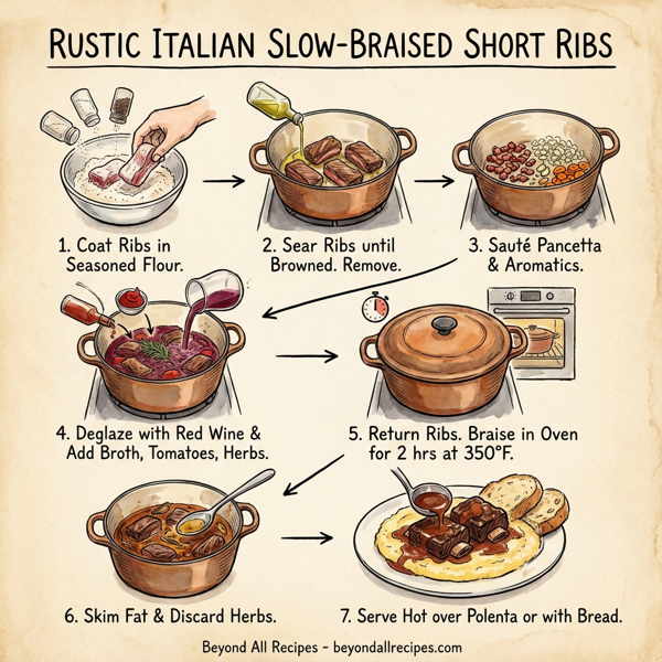 Rustic Italian Slow-Braised Short Ribs instructions