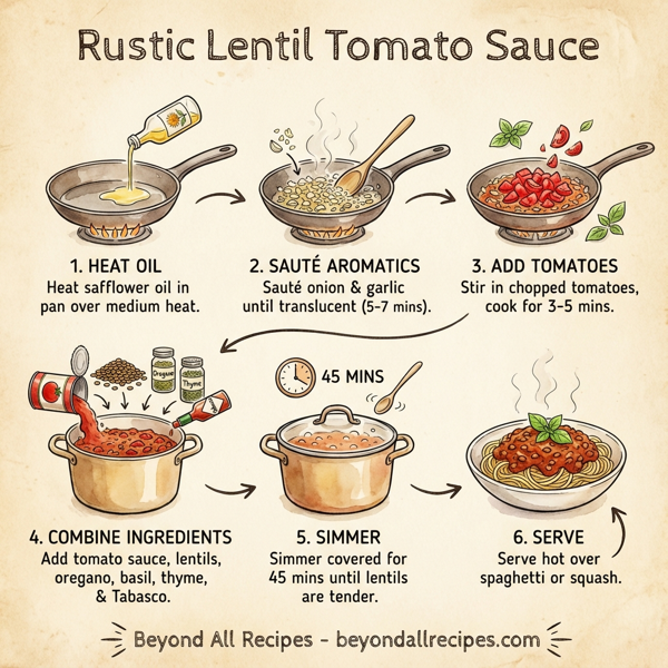 Rustic Lentil Tomato Sauce instructions