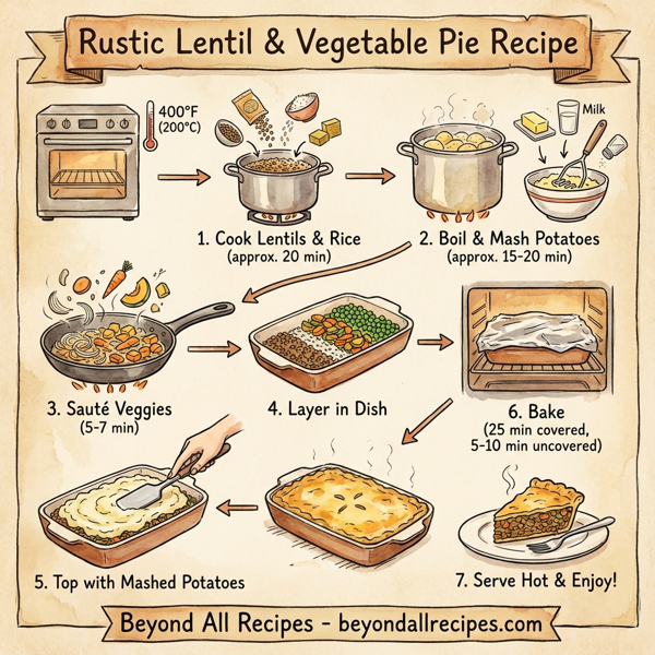 Rustic Lentil & Vegetable Pie instructions