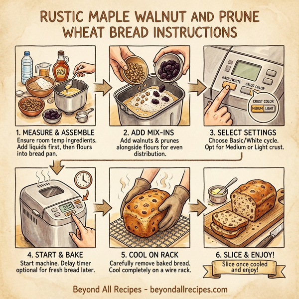 Rustic Maple Walnut and Prune Wheat Bread instructions