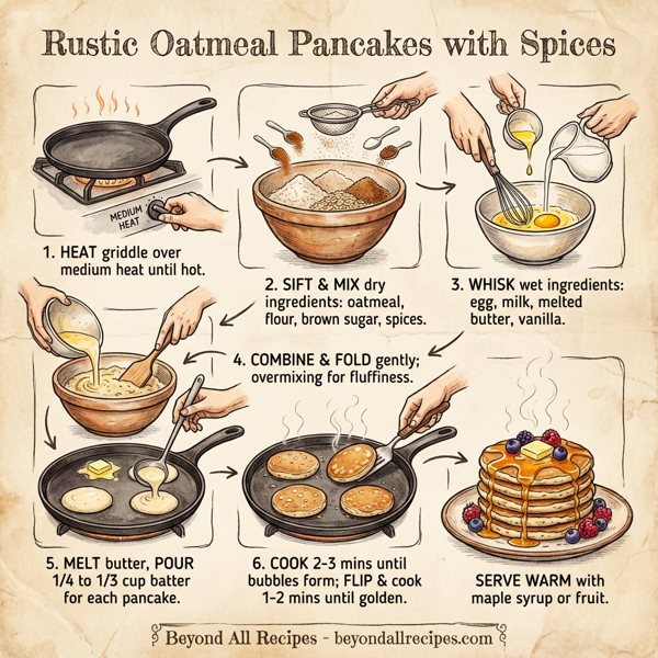 Rustic Oatmeal Pancakes with Spices instructions